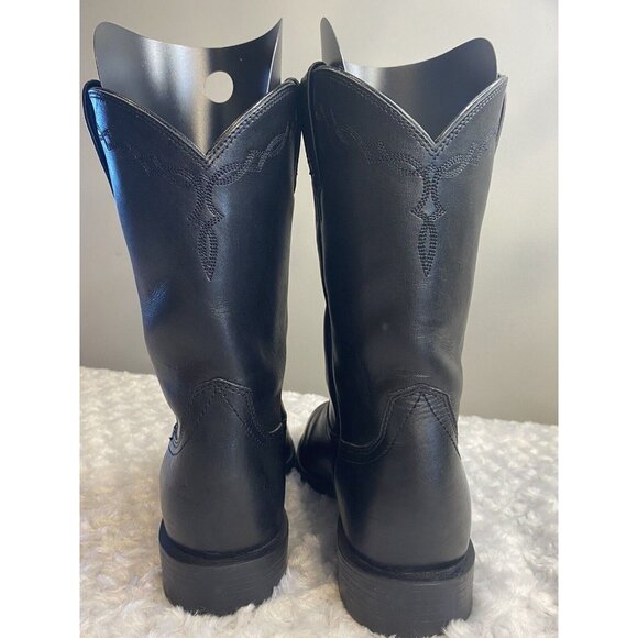 Ariat Black Leather Boots Heritage Roper Style 35501 Size Men’s 8.5 D - Picture 8 of 16